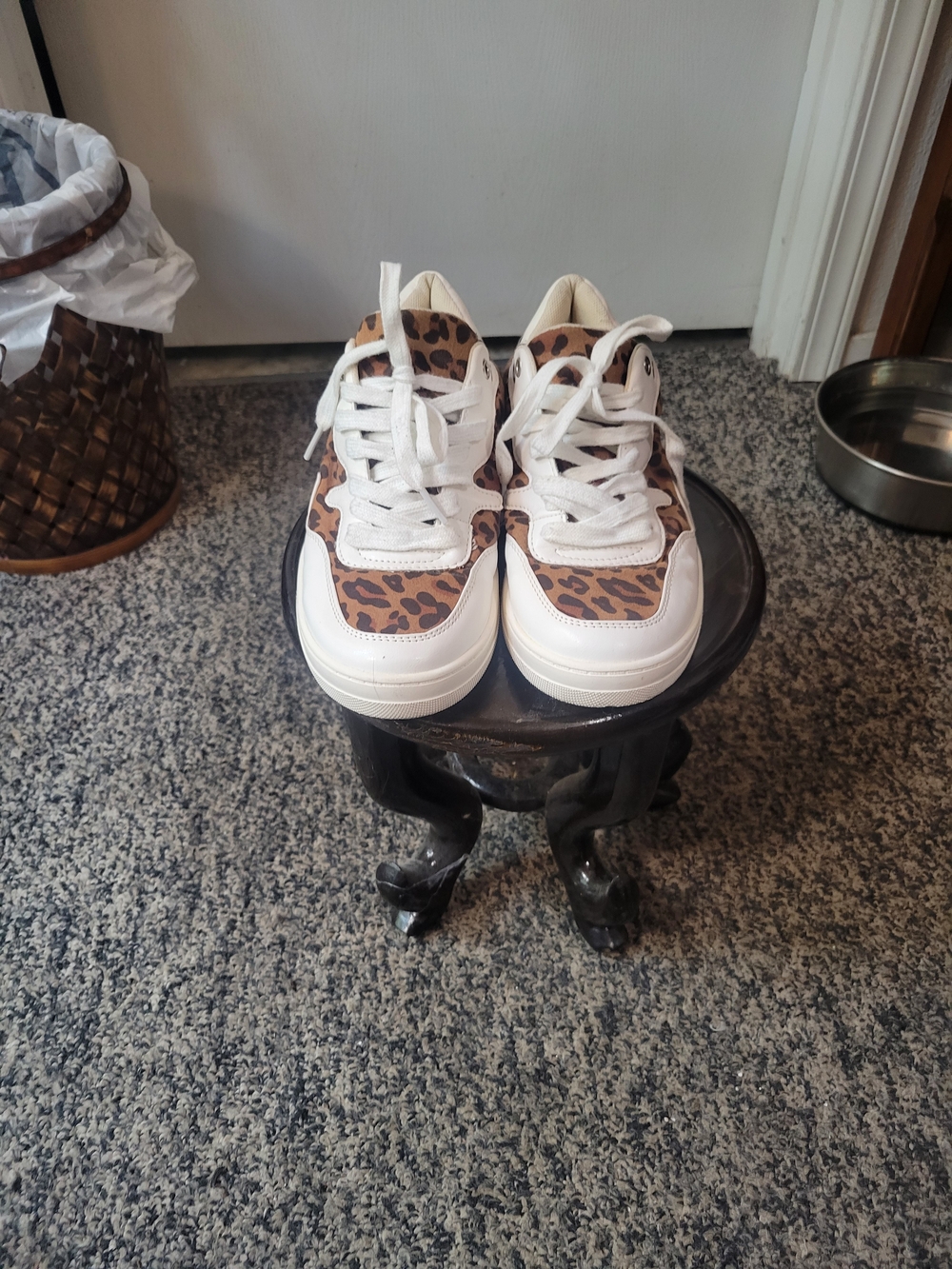 Coconuts by Matisse White and Leopard Print Platform Sneakers - Picture 4 of 6